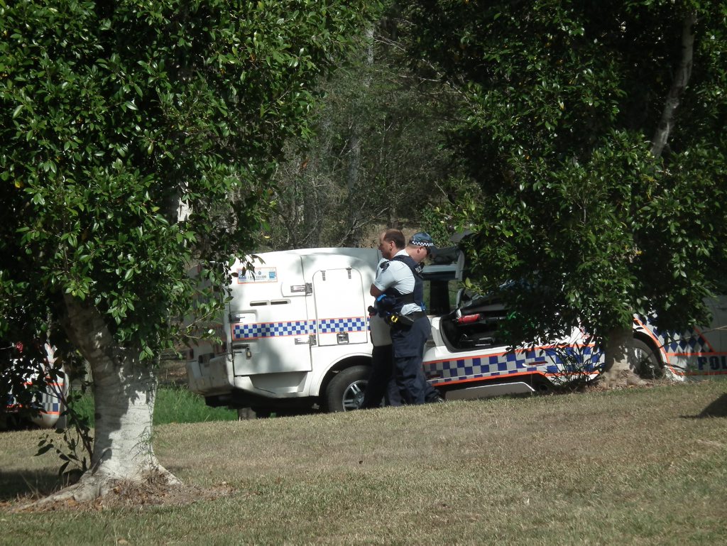 A man has been taken away in a police wagon after an incident at George Furber Picnic Grounds in Maryborough. A man has been taken away in a police wagon after an incident at George Furber Picnic Grounds in Maryborough.